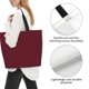 thumbnail image 3 of Fotbe Maroon Bolsa Tote Estética de Lona con Estampado para Mujer - Bolsa Reutilizable de Hombro Casual para Vacaciones, Compras, Trabajo y Gimnasio, 3 of 8