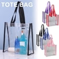 thumbnail image 2 of Clear PVC Tote Bag Handbag Lightweight Top Handle Shopping Bag Shopping BagK9 F1 X3J9, 2 of 8