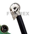 thumbnail image 5 of Brass Walking Stick – Unique Skull Head Knob Cane, Victorian Wooden Walking Stick for Men and Women, Black and Silver Vintage Style Steampunk Cane, 5 of 6