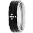 thumbnail image 2 of Mens Stainless Steel 8MM White Diamond Accent Cross Wedding Band, 2 of 5