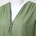 thumbnail image 7 of Ruyang Women Spring And Summer Casual Zipper V Neck Solid Color Long Sleeved Button Gradient Color Pull Sleeve Loose Top Womens Running Tee Shirts, 7 of 7
