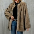 thumbnail image 3 of qucoqpe Winter Coats Clothing for Women Ladies Elegant Warm Faux Furry Outwear Jacket, 3 of 5