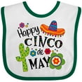 thumbnail image 3 of Inktastic Happy Cinco de Mayo- Sombrero, Cactus, Flowers Boys or Girls Baby Bib, 3 of 4