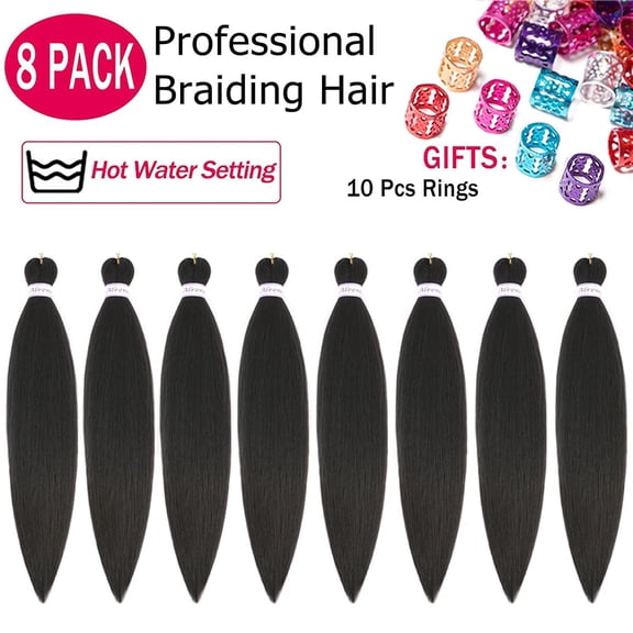 WEIF-Pre Stretched Braiding Hair Long Braid 20 Inch 8 Packs Professional Braiding Hair Extensions Synthetic Crochet Twist Braids (20 Inch, 4#)