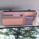 thumbnail image 4 of Parasol para coche Caja de gafas de almacenamiento Clip de parabrisas de cuero Bolsa de tarjeta multifuncional Beige 31x17cm, 4 of 5
