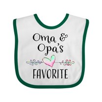 Inktastic Oma and Opa's Favorite- Heart Grandchild Boys or Girls Baby Bib