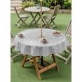 thumbnail image 4 of Outdoor Tablecloths with Umbrella Hole & Zipper, Grey Dandelion Round Tablecloths 60 Inch, Spring Modern Minimalist Country Flower Waterproof Table Cloth, Patio/Pool/Picnic Table Covers, 4 of 8