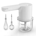 thumbnail image 1 of INTEXCA Robot Culinaire et Mélangeur Sans Fil 2-en-1 - Hachoir 300 ml avec 2 Fouets - Rechargeable par USB à 5 Vitesses - Blanc, 1 of 6