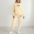 thumbnail image 2 of Women's Athletic Valentine's Day Sweatsuit - 2 Piece Funny Bow Graphic Hoodie Jogger Pants Outfit, 2 of 4