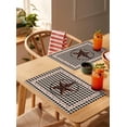 thumbnail image 3 of Country Country Star Placemats Set of 4,Wipeable Washable Table Mats for Dining Tables,Retro Black Plaid Retro Linen Place Mats for Kitchen Event Party Tabletop Decor, 3 of 7