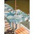 thumbnail image 2 of Outdoor Tablecloth with Umbrella Hole for Patio/Picnic/Party/Camping, Teal Starfish Coastal Waterproof Table Cloth Square Cover Washable, Summer Beach Coral Nautical Ocean (60"x 60"), 2 of 8