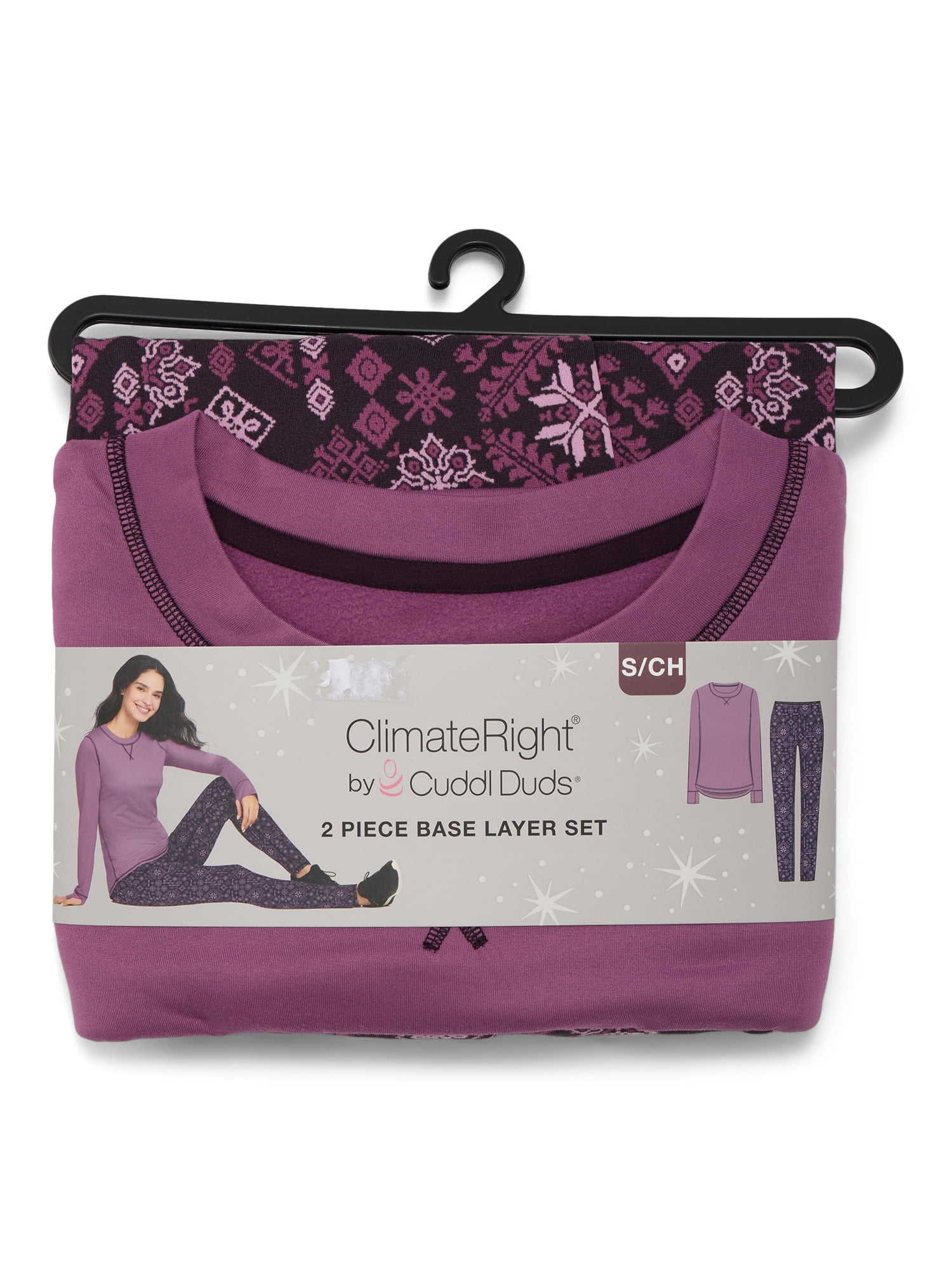ClimateRight by Cuddl Duds Women's Brushed Comfort Top and Leggings Thermal Base Layer 2-Piece Set, Sizes XS-XXL