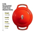 thumbnail image 6 of Lodge USA Enamel Dutch Oven, 6 qt., Red, 6 of 7
