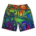thumbnail image 4 of Bixox Men's Pride Rainbow printing Casual Classic Fit Short Summer Beach Shorts, 4 of 6
