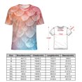 thumbnail image 2 of Mermaid Fish Scales Women's Short Sleeve T-Shirt Crew Neck Casual Summer Trendy Loose Fit Tops, 2 of 6