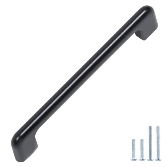 monti hardware / Lot de 5 Poignées d'Armoire en Métal Noir 6.3 Pouces Trou Central / Poignées de Tiroir de Décoration Intérieure de Salle de Bain / Poignées d'Armoire de Cuisine en Métal Inoxydable / Collection Grappa