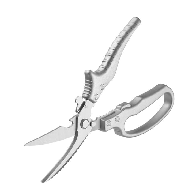 Multi-Purpose Kitchen Scissors, 3Cr13 Stainless Steel, Cuts Chicken Bones, Vegetables, Fish, Opens Bottles, Ergonomic Handle With Spring