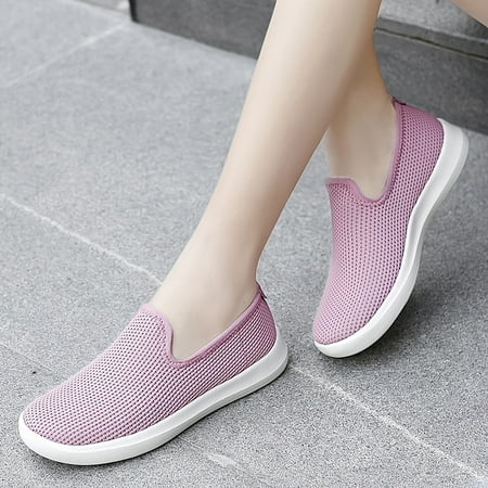 

Women s Slip On Walking Shoes Breathable & Lightweight Mesh Flat Running Sports Sneakers