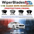 thumbnail image 2 of 2021 Volvo V90 Beam Wiper Blades Wipers w/1yr Warranty (Set of 3) w/Rear Wiper (WiperBladesUSA), 2 of 5