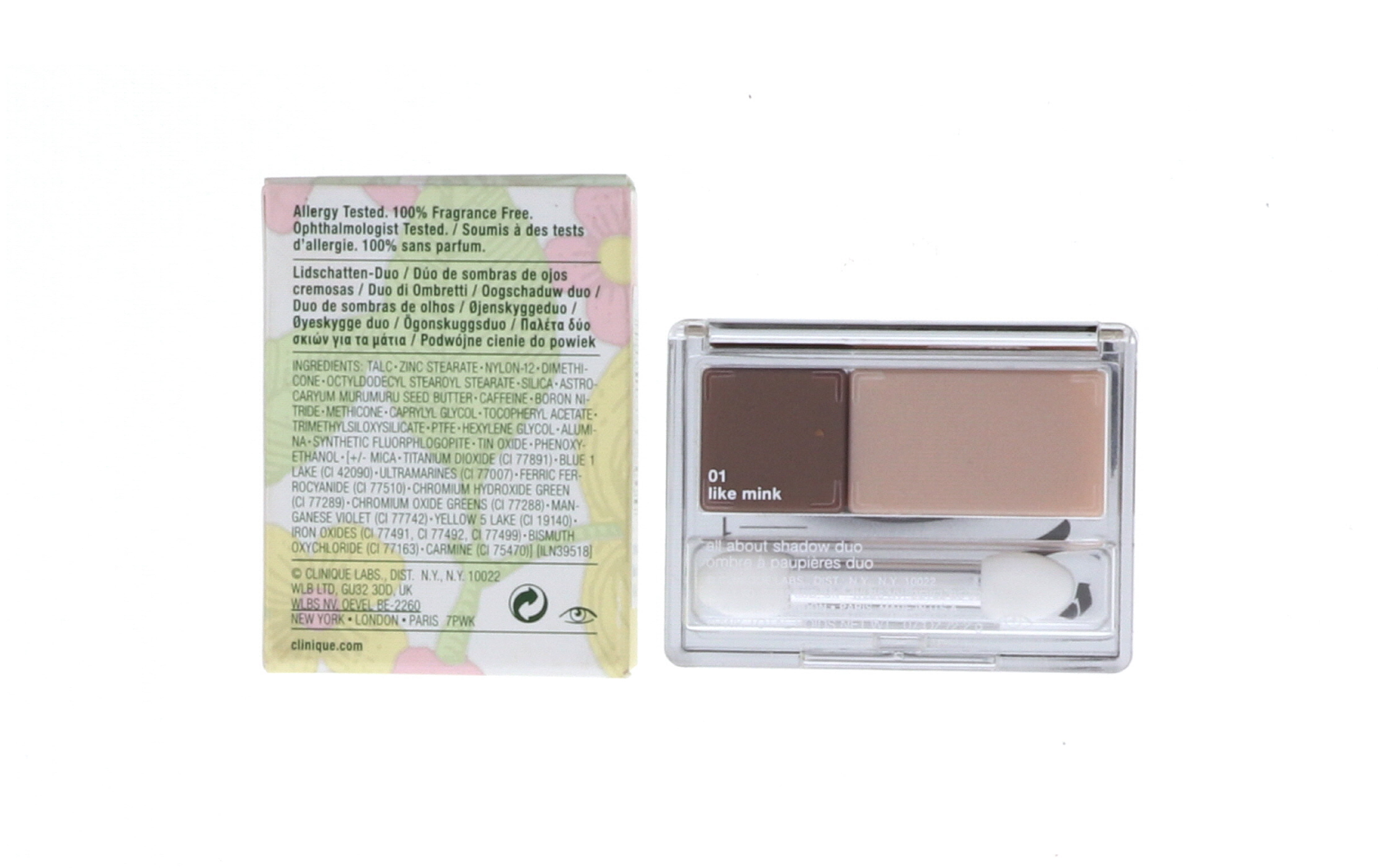 Clinique All About Shadow Duo Eye Shadow, No. 01 Like Mink, 0.07 oz