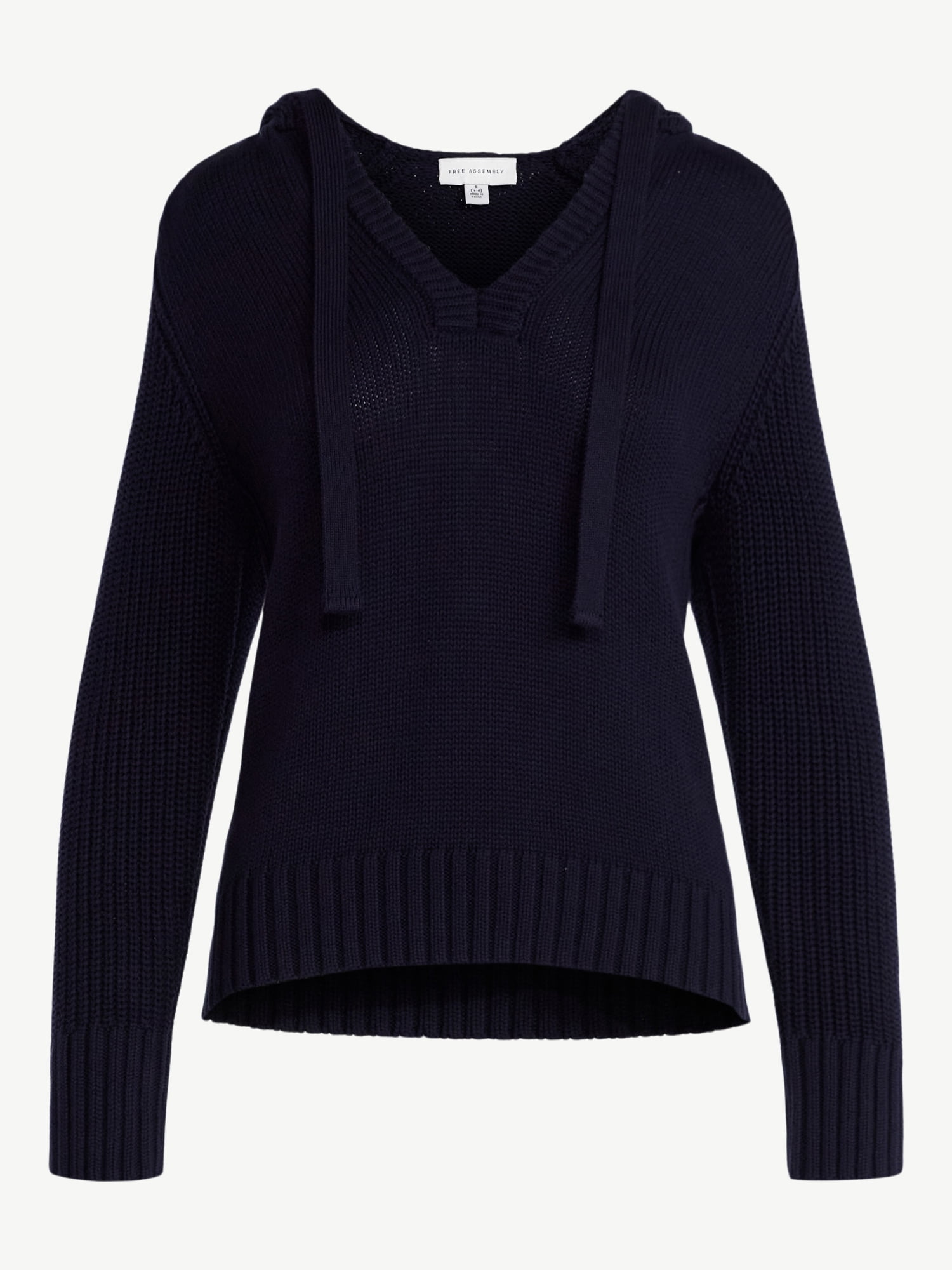 Free Assembly Women's Cotton Hoodie Sweater with Long Sleeves, Sizes XS-XXL