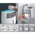 thumbnail image 5 of Dispensador de papel higiénico montado en la pared Caja de papel higiénico Caja de almacenamiento automático con cajón Sin perforación Soporte de papel impermeable a prueba de polvo Material ABS Ormromra LN-1625, 5 of 5