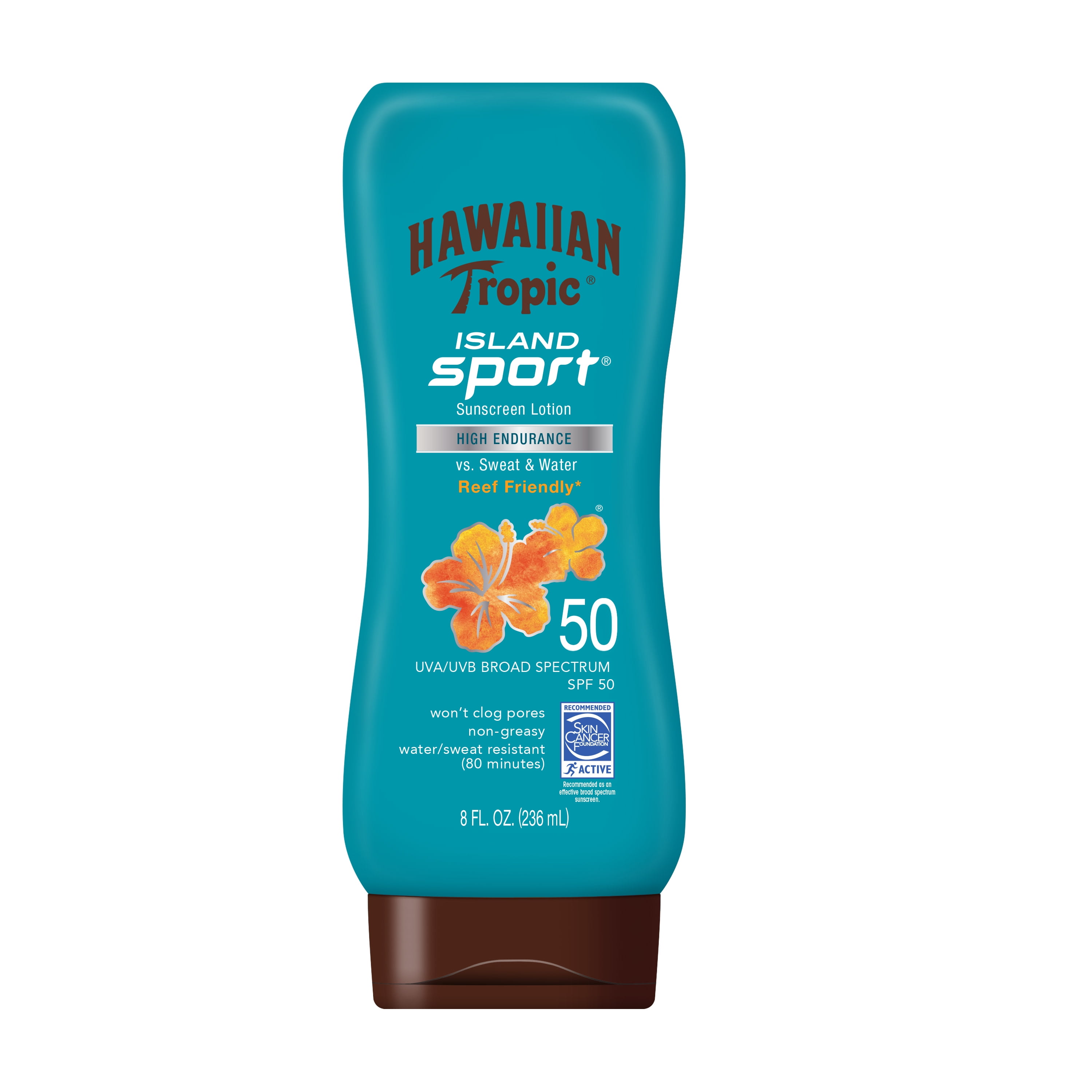 Hawaiian Tropic Island Sport Lotion Sunscreen SPF 50, 8 oz Walmart