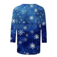 thumbnail image 5 of FDGIU Women's 3/4 Sleeve Christmas Tunic - Xmas Tree Glitter Print Crewneck Blouse, Cute Holiday Gift Tees, 5 of 5