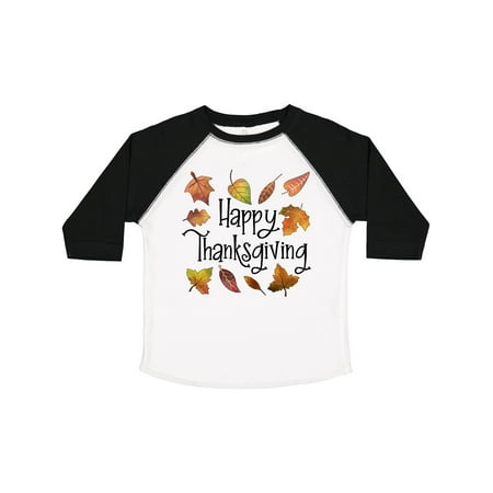 

Inktastic Happy Thanksgiving Fall Leaves Gift Toddler Boy or Toddler Girl T-Shirt
