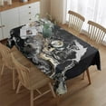 thumbnail image 2 of Black Marble Tablecloth,Oil Proof Spill Proof Polyester Table Cover for Rectangle Tables,Durable Table Clothes Cute Tablecloths for Camping Dining Buffet Parties, 2 of 5