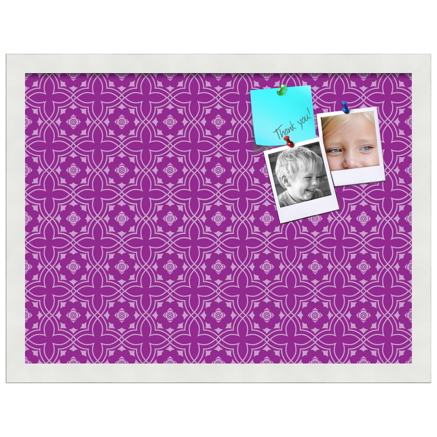 PinPix ArtToFrames 18x13 Custom Cork Bulletin Board    Poster Board Has a Fabric Style Canvas Finish, Framed in Satin White Frame (PinPix-595)