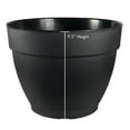 thumbnail image 6 of Jacinto Recycled Plastic Planter, 12 inch Opening Diameter, Black Color, 6 of 7