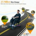 thumbnail image 3 of Ouyessir Foldable 4 Wheels Mobility Scooters for Seniors and Adults，300 lbs Capacity, 25-Mile Range, Lithium Battery, 3 Speed Modes, 11.2 mph Max Speed, with Front Storage Bag,Red, 3 of 10