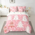 thumbnail image 2 of Feelyou Red Dots Christmas Tree Twin Bedding Sets 7-Piece, Princess Pink Cartoon Bedding Comforter Set, Happy New Year Reversible Sheet Sets, Super Cozy Room Decor, 2 of 7