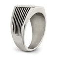thumbnail image 6 of Primal Steel Stainless Steel Black Enamel Signet Ring, 6 of 11