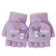 thumbnail image 4 of Anime Sanrioed Children's Plush Gloves Melody Kuromi Kawaii Girls Cartoon Mittens Warm Soft Flip Cover Dual Purpose Outdoors, 4 of 5