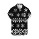thumbnail image 1 of Mens Manga Corta Botón Abajo Camisas, Navidad Impreso Turndown Cuello Blusa, Top de Moda Casual, 1 of 3