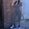 thumbnail image 3 of Monos De Mujer Mamelucos ajustados acanalados, monos ajustados para mujer, ropa informal suave (gris oscuro XXL) Kuymtek para Mujer Gris oscuro T S, 3 of 6