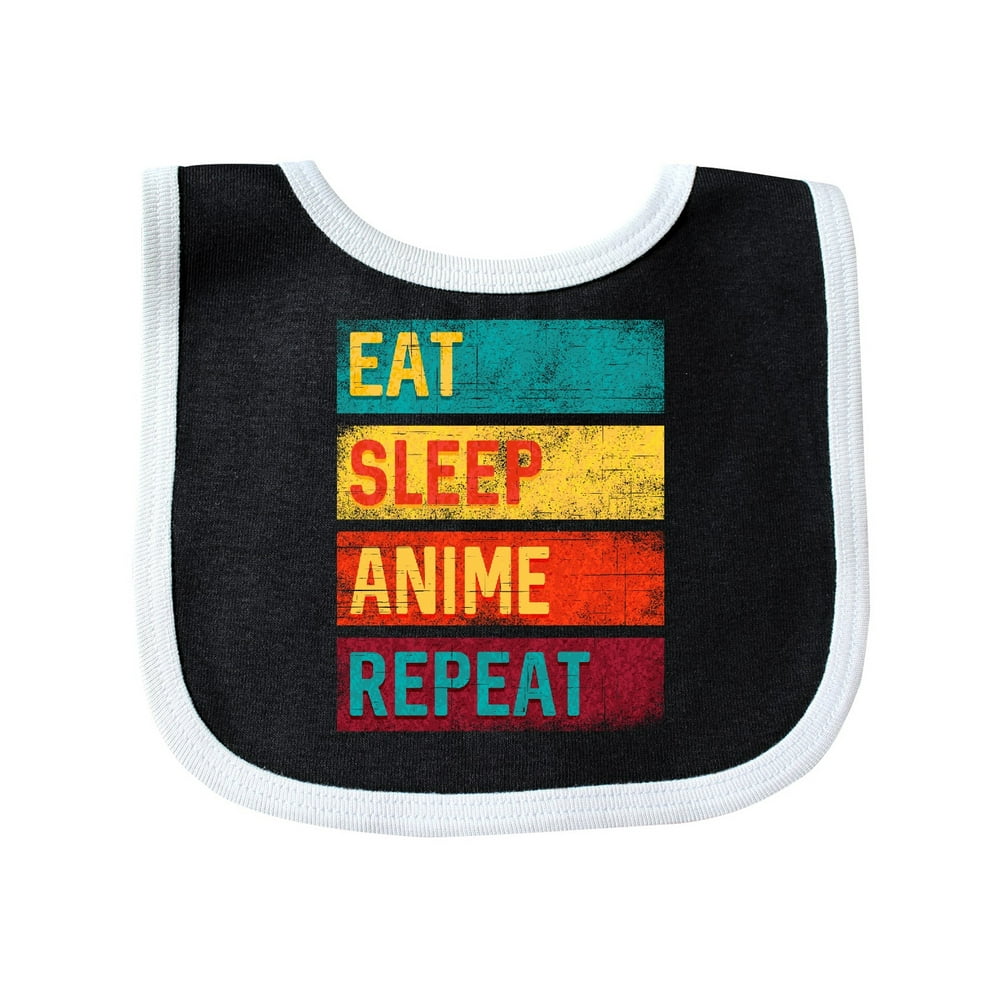 Eat Sleep Anime Repeat Baby Bib