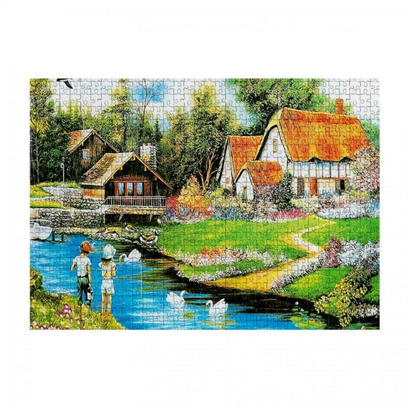 EQWLJWE Puzzle Toys Couple Fishing 1000 Large Adult And Children's Puzzle Festival Gift Virtual Puzzle Christmas