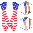 thumbnail image 4 of HOKARUA 2 pairs of America Flag Thigh High Socks Independence Day Stockings Striped Stockings, 4 of 6
