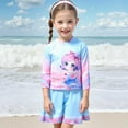 thumbnail image 2 of Girls Swim Dress Long Sleeve Workout Swimsuits for Girls Bathing Suits for Swim Suit Swimwear Two Piece Swimsuit Set with Skirt Rash Guard for Beach Surf Summer, 2 of 7