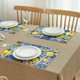 thumbnail image 3 of Set of 4 Lemon Placemats, Wrinkle Free Heat Resistant Flax Linen Table Mats, Bright Yellow Floral Fruit Decor Perfect for Lemon Lovers and Modern Kitchen Summer Themes, 3 of 6