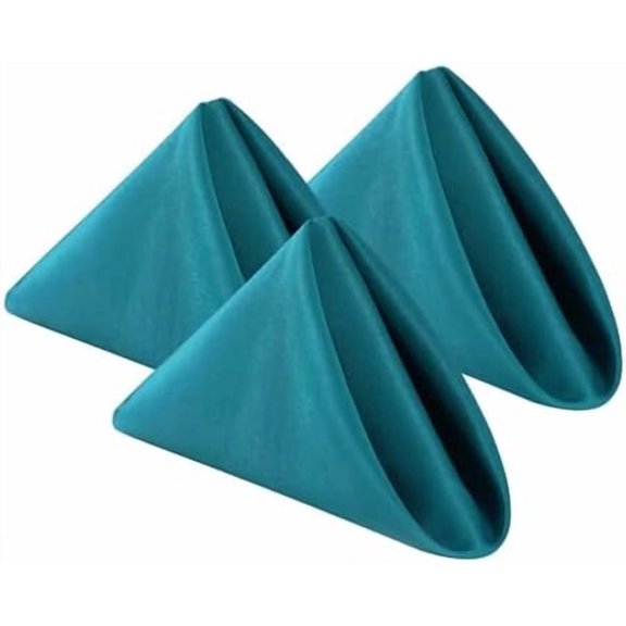 Cloth Napkins Set of 120,17x17 inches Dinner Napkins Cloth Washable,Polyester Square Table Cloth Napkin Bulk with Hemmed Edges Ideal for Banquets, Parties and Weddings-Peacock Blue
