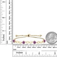 thumbnail image 2 of Gem Stone King 18K Yellow Gold Plated Silver Keren Hanan Women Adjustable Infinity Tennis Bracelet Set with Fancy Purple Zirconia, 2 of 3