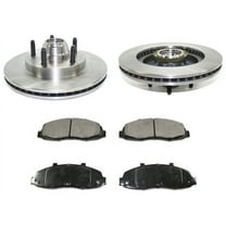 Front Ceramic Brake Pad and Rotor Kit - 5-Lug - Compatible with 1999 - 2003 Ford F-150 RWD From 12/1999 (with 14mm Wheel Studs, Rear Disc Brakes) 2000 2001 2002