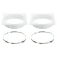 thumbnail image 1 of Unique Bargains Bride de Raccord de Conduit 8 Pieds 2 Pcs Plaque Murale d'Évent de Sécheuse Carrée à Ronde avec Pince pour Refroidissement d'Air Ventilation Blanc, 1 of 5