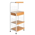 thumbnail image 2 of Pemberly Row Modern Metal Frame Microwave Stand with Storage in White, 2 of 8