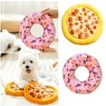 thumbnail image 4 of Upioiwer Squeaky Toys for Dogs – Fun Interactive Food-Themed Toys, Pizza，Doughnut，Durable Tug Toy and Chew Toy，Ideal for Small & Medium Dogs and Strong Chewer，Safer Non-Toxic Plush Pink, 4 of 5