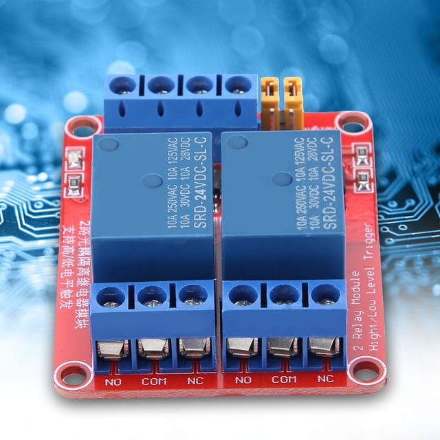 Module de Relais 2 Canaux avec Support d'Isolation Opticoupleur 5V/12V/24V